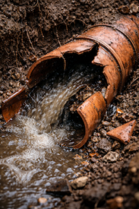 broken drain pipe